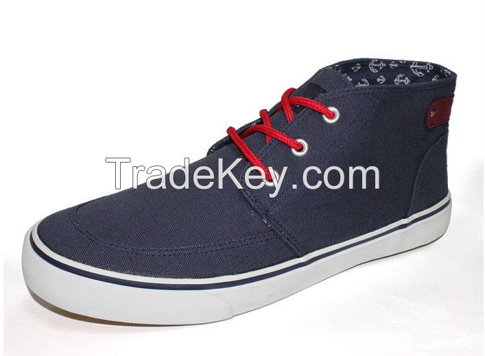 Cheap men&#039;s  vulcanized mid-cut casual canvas shoe