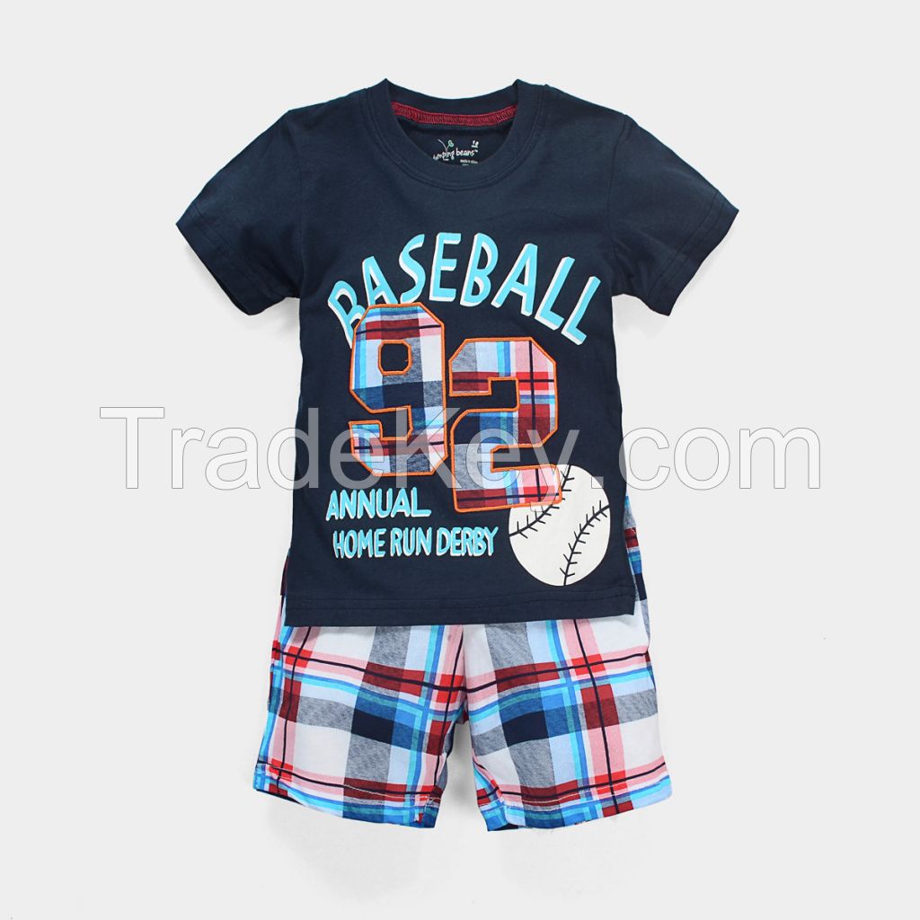 kids clothing sets short sleeve