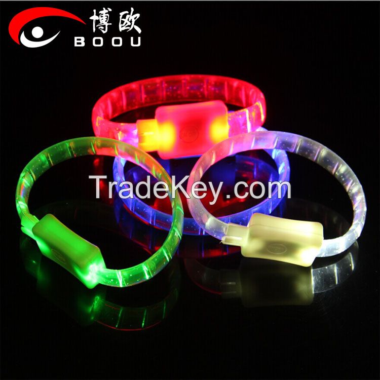 Wholesale soft rubber led bracelets/Soft rubber glowing led bracelet for celebration party