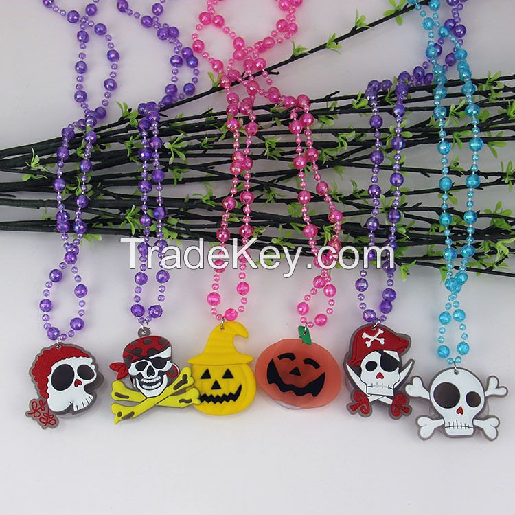 Lovely Bead Chain Personality Skull Pumpkin Cartoon Pendant Necklace