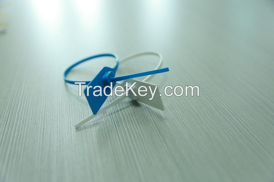 Smooth strap plastic security seal with metal insert