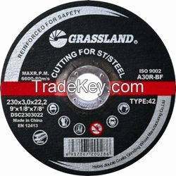 T42 9'' Depressed cutting disc for stainless steel/inox  80m/s