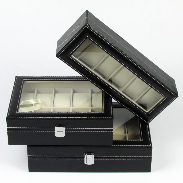 Leatherette Jewellery Glasses Sunglass Watch Display Jewelry Collection Box Case