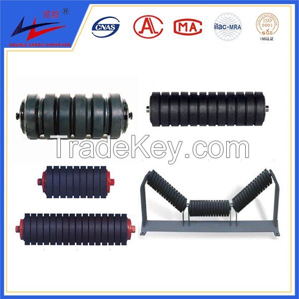 Excellent Quality Impact Conveyor Roller with Rubber Discs / Rubber Rings