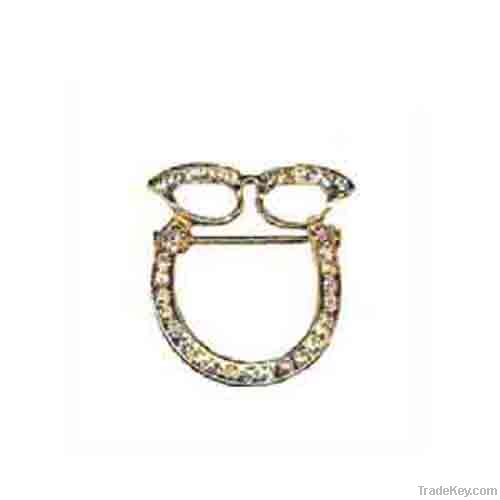 Crystals charm fashion eyeglass holder pin jewelry