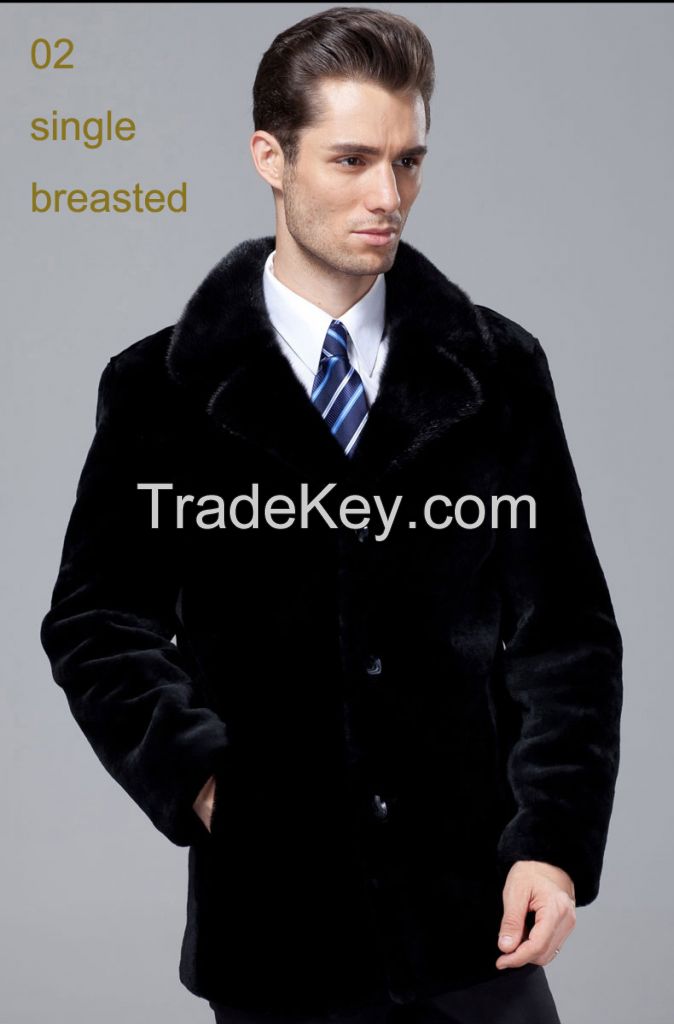 2015 Popular Statehood Mink Hair Collar 100% Guaranteed Natural Real Sheepskin Wool Genuine Leather Clothing Male Coat Clothing