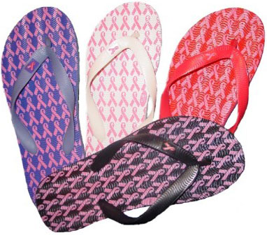 Pink Ribbon Flip-Flops