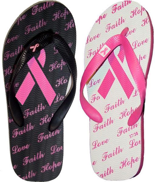 Pink Ribbon Flip-Flops