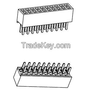 1.27 dual row female header3.4 U 180 