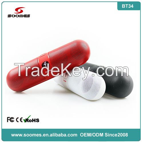 SD Card Portable Bluetooth Speaker Pill Shaped Bluetooth Speaker BT34