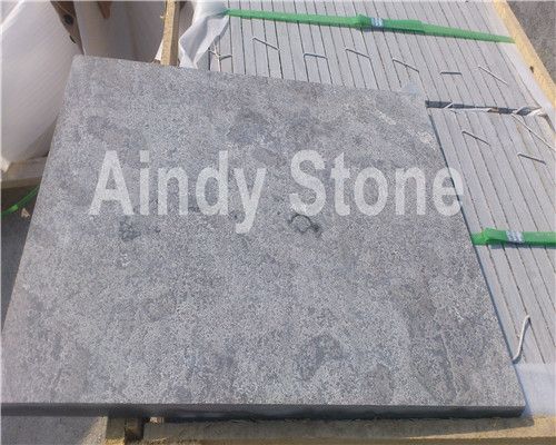 A Grade Chinese blue limestone flamed surface paving tiles