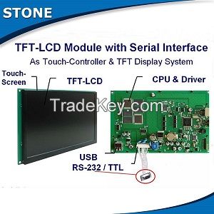 freescale 7" with stone tft lcd module with color touch screen & rs232