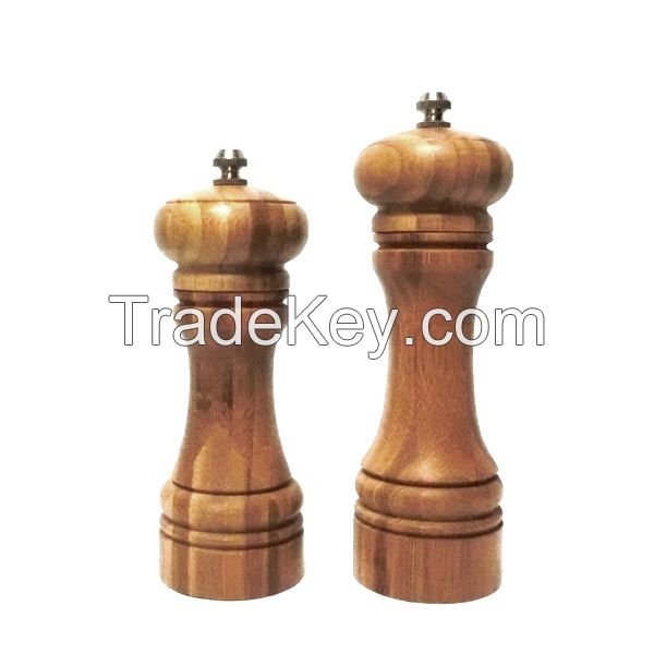 Natural wood Bamboo Manual Salt and Pepper mill/ grinder/ muller