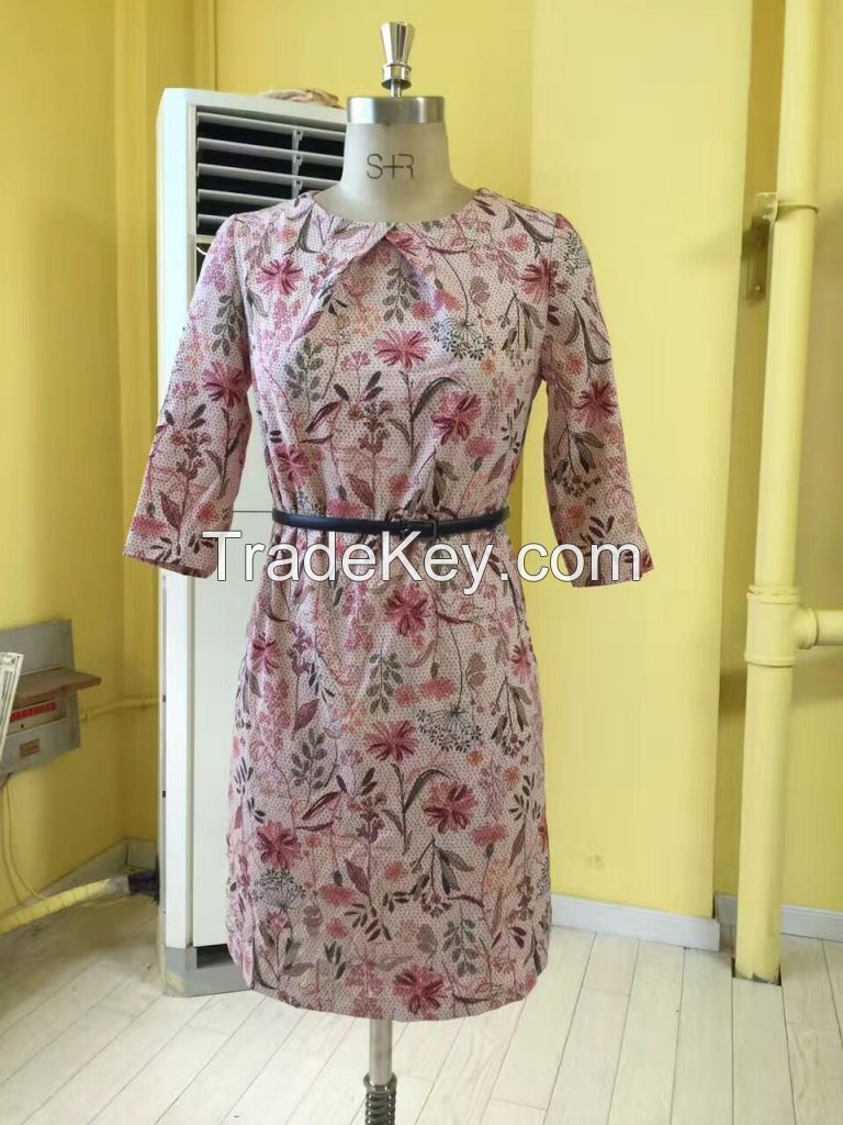 Elegant Professional Style Flower Pattern Beautiful Dress