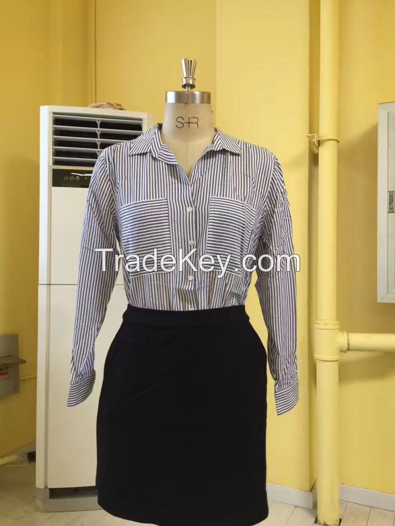 Professional Style Stripe Blouses