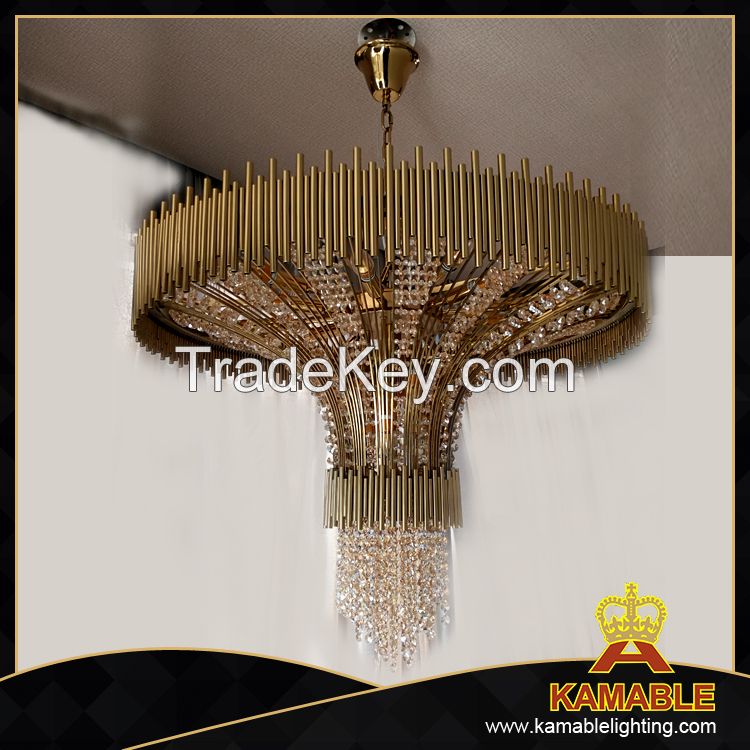 Luxury Hotel project Stainless steel crystal chandelier (KA777-D920)