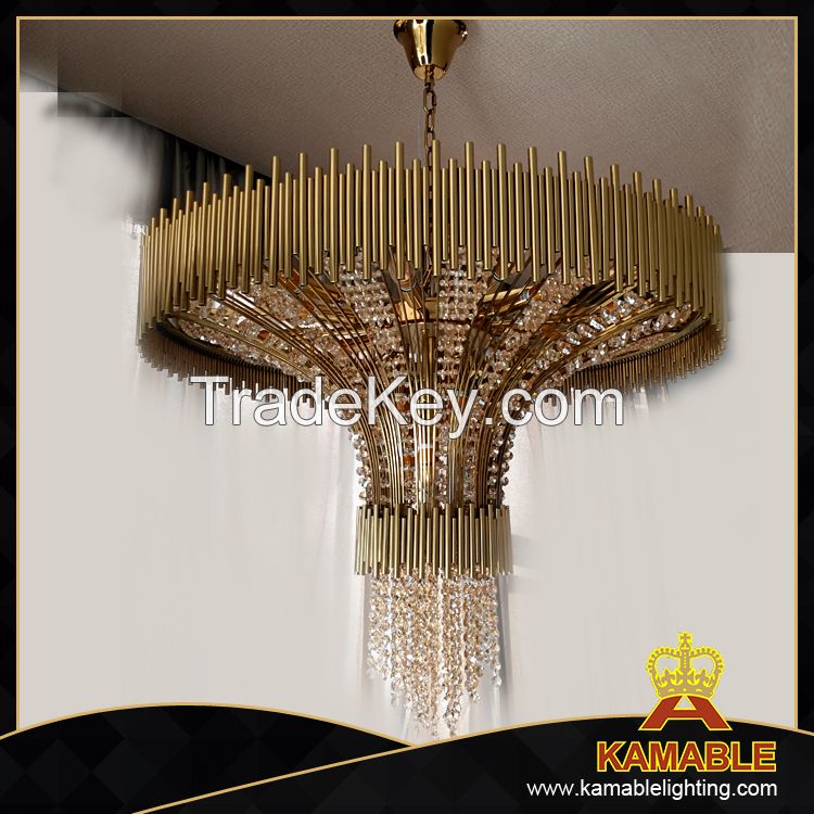 Luxury Hotel project Stainless steel crystal chandelier (KA777-D920)