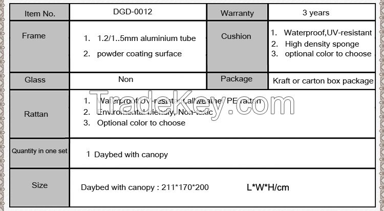 outdoor aluminium frame rattan furniture garden daybed