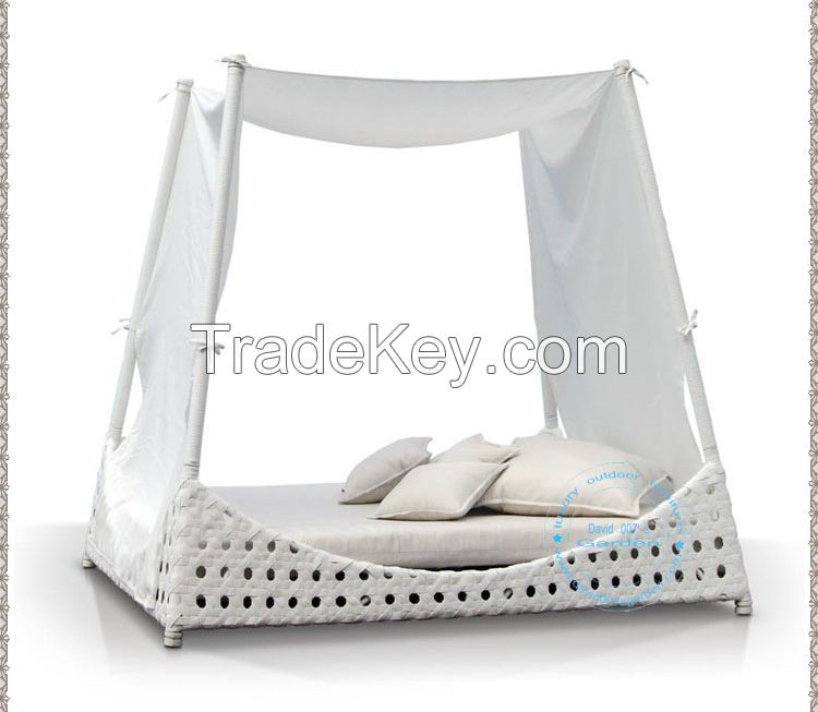 outdoor aluminium frame rattan furniture garden daybed