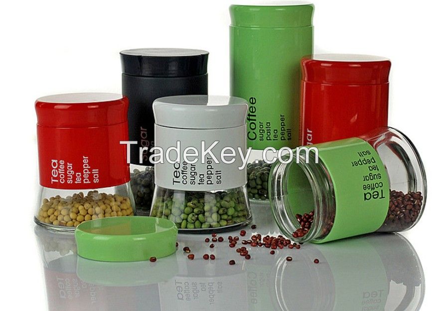 Wholesale glass storage canister jas 