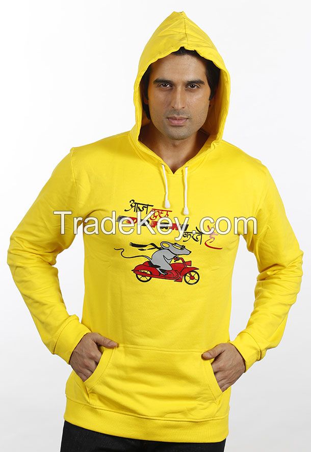 Mens  Full Sleeves Sweat Shirt With Hood