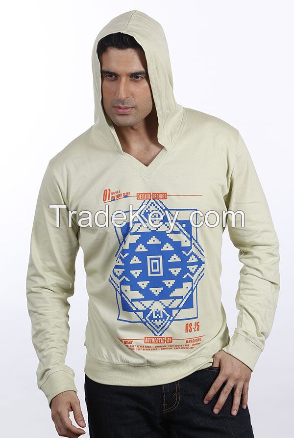 Mens  Full Sleeves Sweat Shirt With Hood