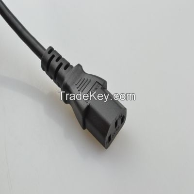 UL 125V power cord 3 pins plug and socket power supply cords