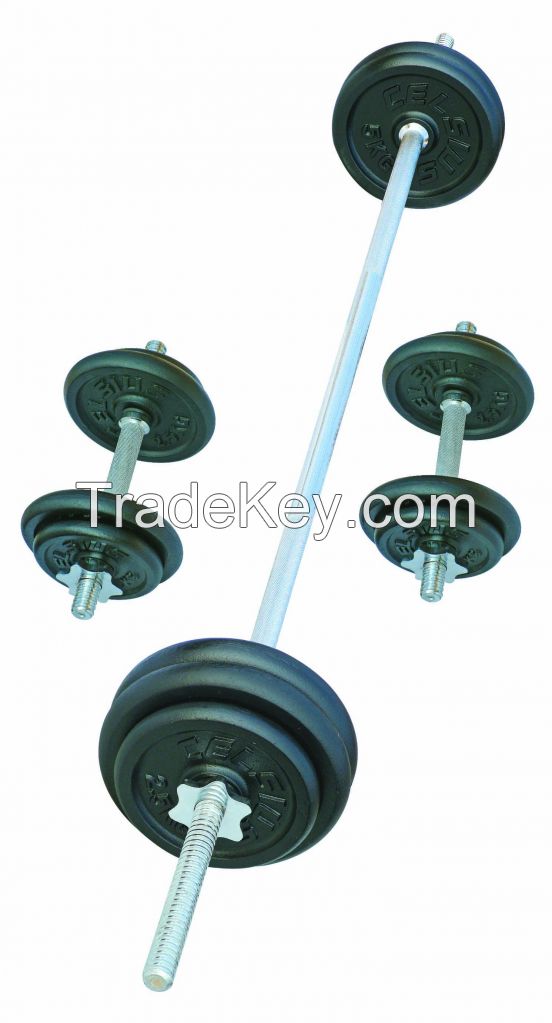 Hengda 50KG Black Painted Chrome Dumbbell Barbell 