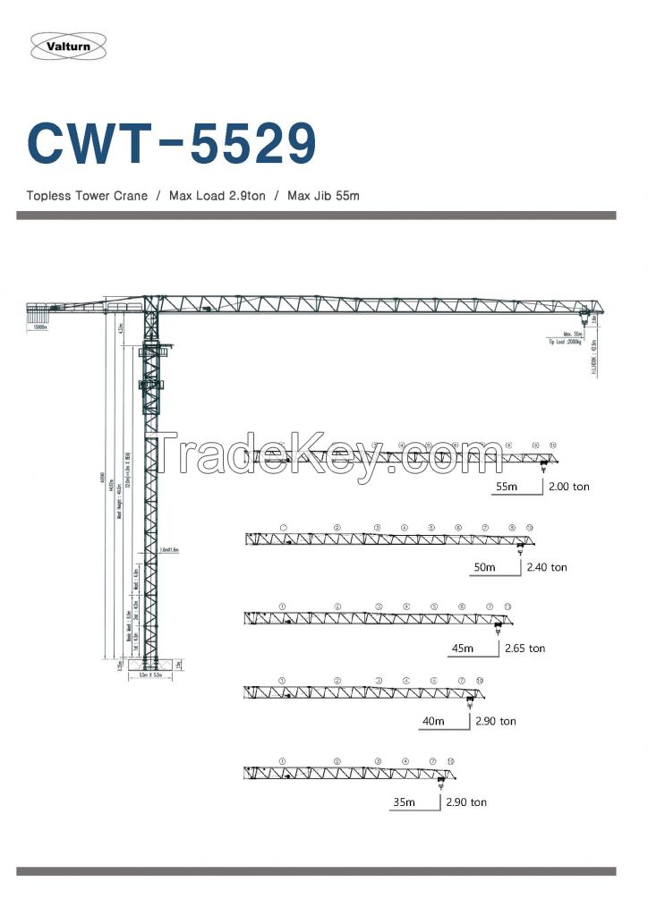 Topless Tower Crane (New, Korean, 2.9Ton, CWT-5529)