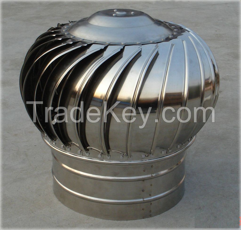 Wind force roof turbine ventilation