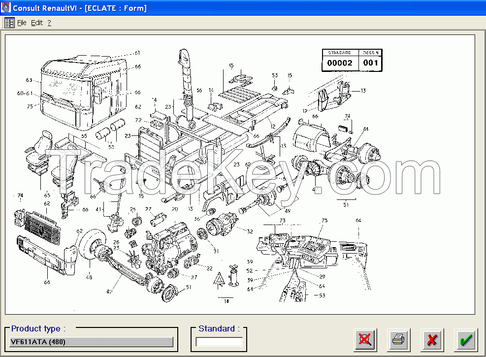The spare parts catalogue Renault Lorry of spare parts