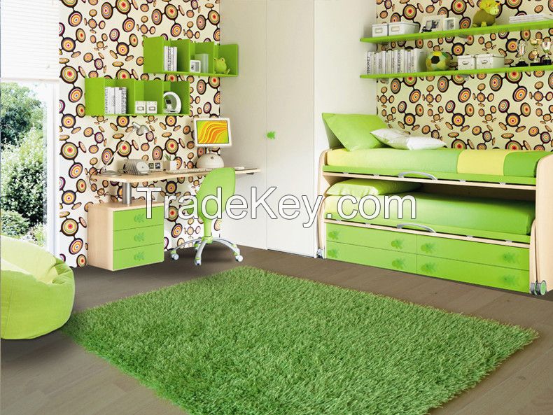 New Gadgets 2015 Comfort Green Shaggy Rugs For Children