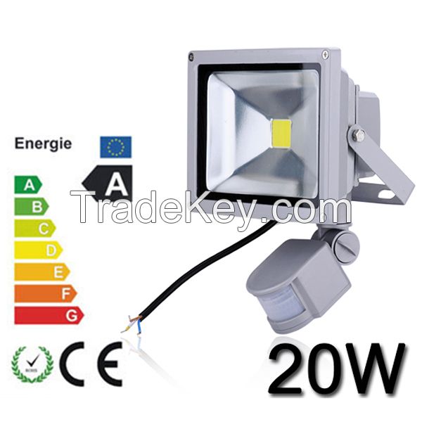 10w 20w 30w 50w 70w 100w LED Floodlight with PIR sensor with IP65 waterproof CE RoHS FCC SAA LED COB