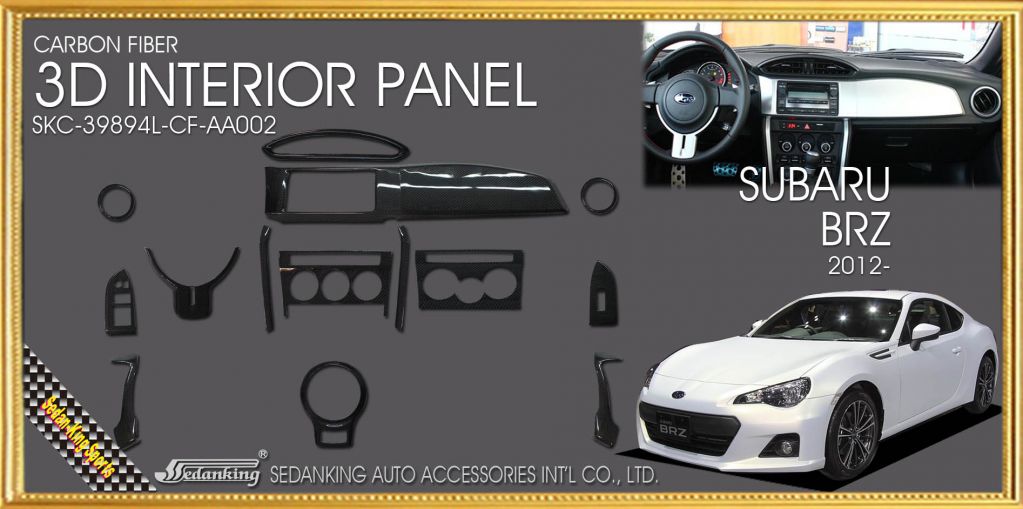 3D Dash Board Panels for SUBARU BRZ 14PCS/Set Car Interior Panels Auto Accessories Automobile Components 