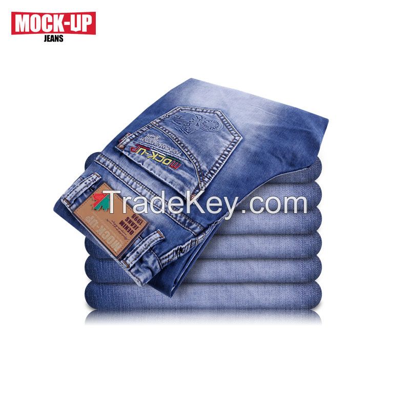 New style washing with whisker  men&#039;s jeans straight leg casual loose