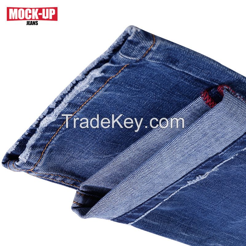 2015 new style stone washing with whisker/sandblast men's jeans straig