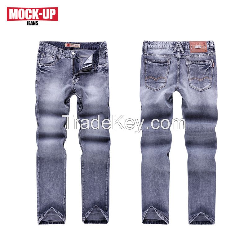 new style washing with whisker   men&#039;s jeans straight leg casual loose