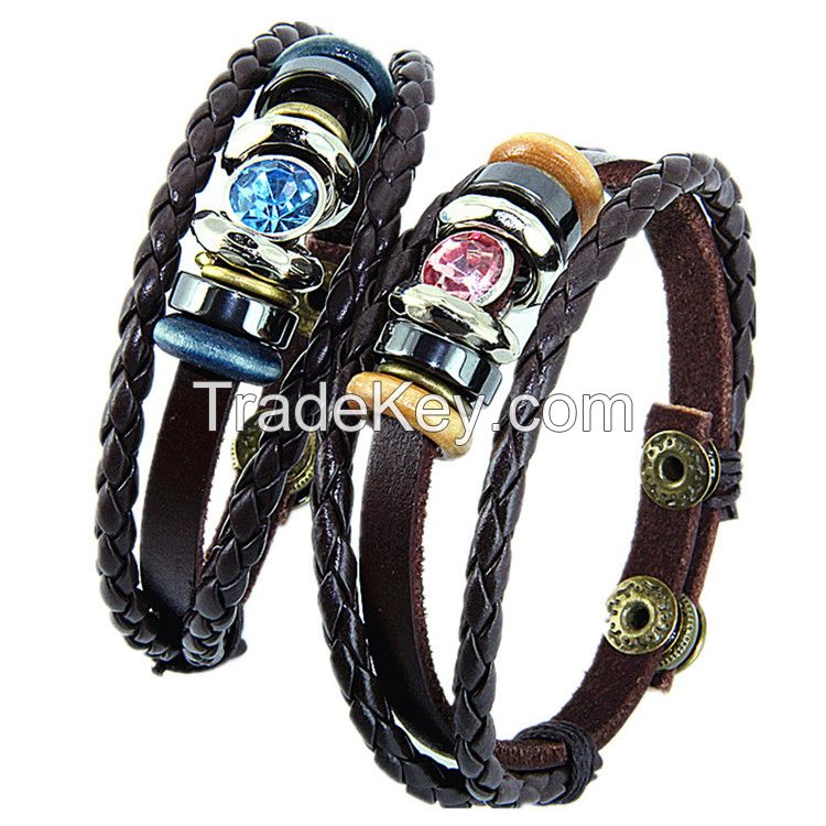 Couples Bracelets Braided Leather Bracelets Ethnic Bracelet