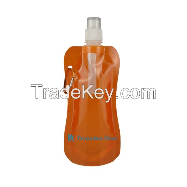 2015 Promotional item 450ml Gourd Shape Reusable Custom Collapsible Foldable Folding Water Bag Sport