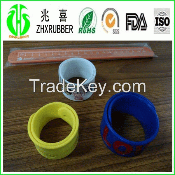 promotion gift silicone  slap bracelet factory prices wholeslae wristband