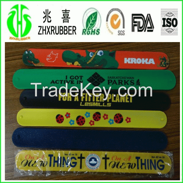 promotion gift silicone  slap bracelet factory prices wholeslae wristband