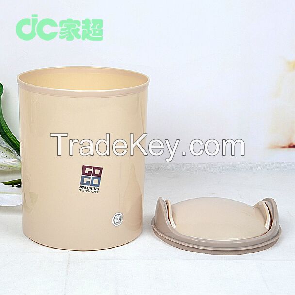 household / hot sale creative plastic dustbin with cover 6L