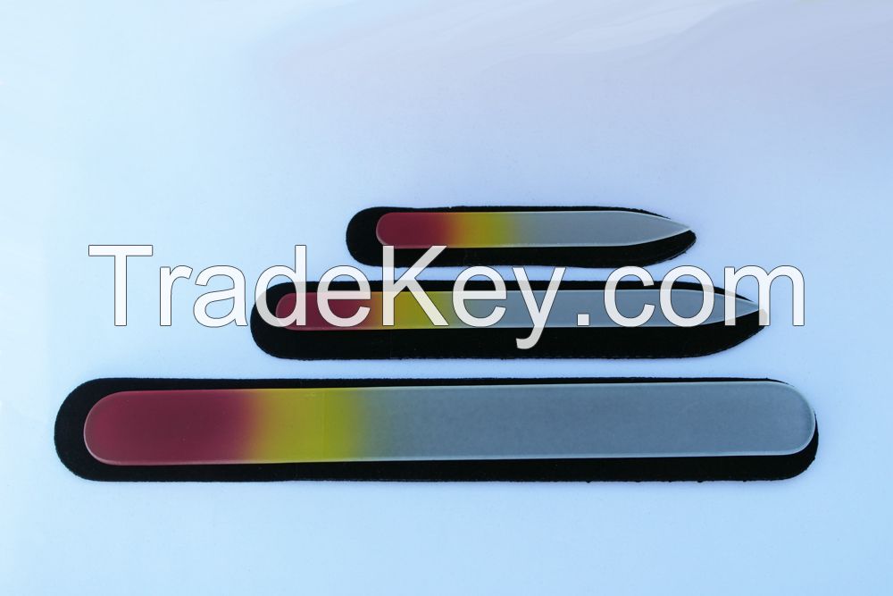 Glass nail file in color handle