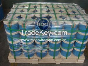 stainless steel wire rope, PVC or Nylon coated wire rope