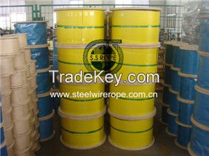 stainless steel wire rope, PVC or Nylon coated wire rope