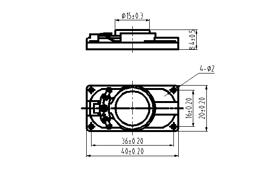 20 * 40 mm TV Computer speaker DXP2040-1-8W Tablet Laptop speaker