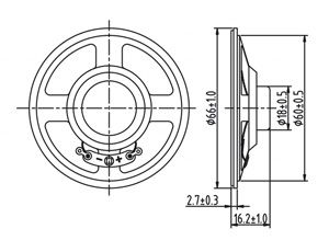 Diameter 66mm loudspeaker 4ohm 0.5W car speaker DXYD66N-18Z-4A