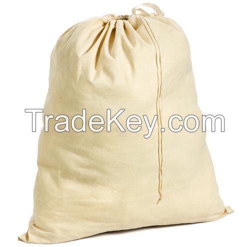 Reusable 100% Natural Cotton Canvas Drawstring Laundry Bags