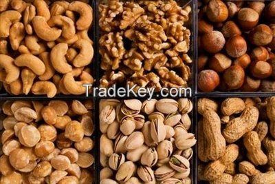 Almond nuts , Cashew nuts , Macadamia nuts , Pistachio nuts