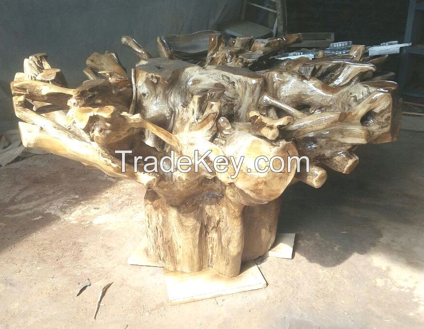 Reclaimed Teak Root Circular DiningTable